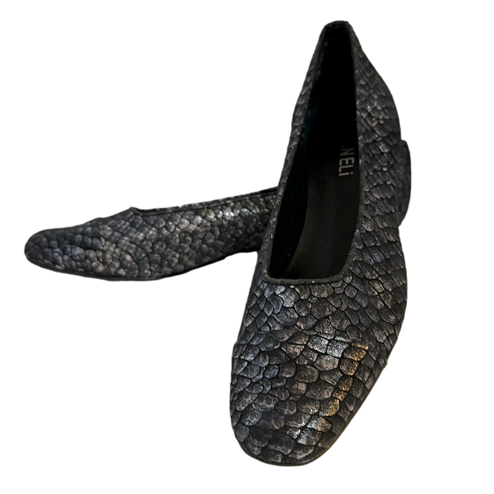 Van Eli FC-313 Leather Reptile Print Low Heeled Pumps Size 7.5 Narrow - NWOT